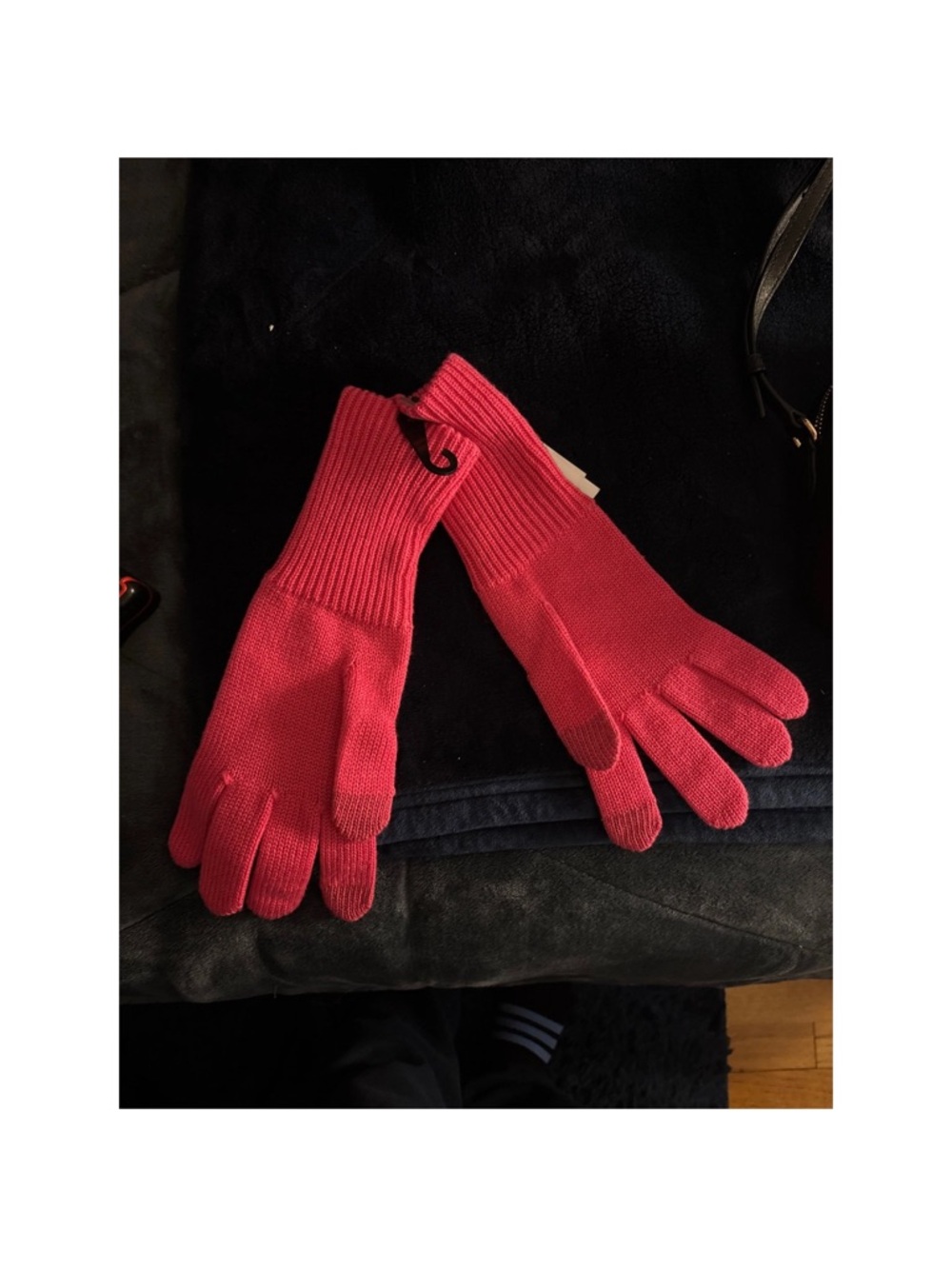 Men's Red Knit Touchscreen Gloves - Unbranded